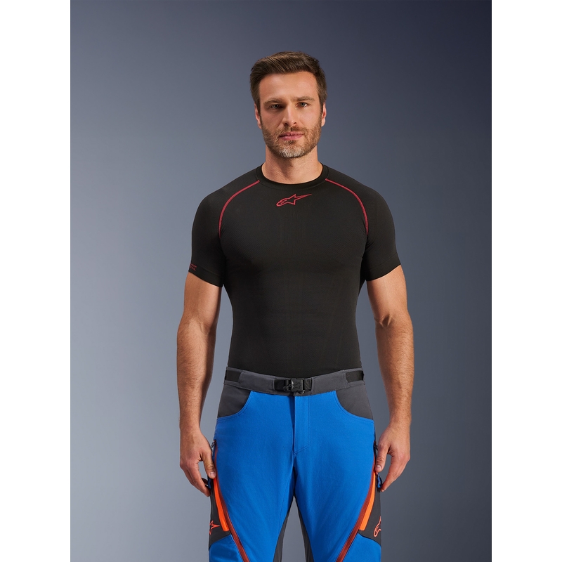 Nohavice na motorku Alpinestars Maxdura Dual modro-tmavo šedo-oranžové