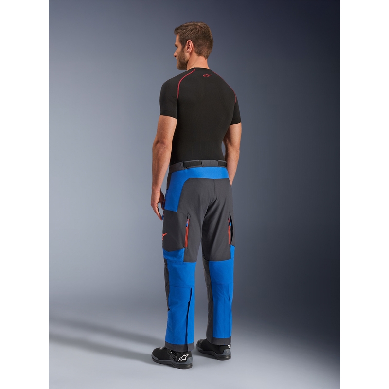 Nohavice na motorku Alpinestars Maxdura Dual modro-tmavo šedo-oranžové