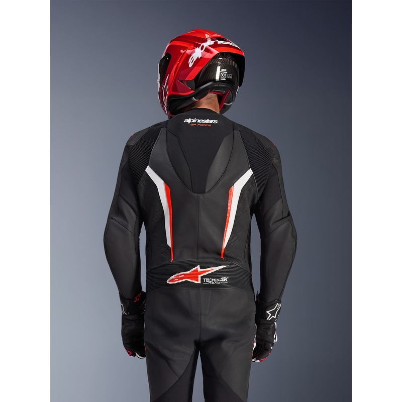 Jednodielna kombinéza na motorku Alpinestars GP FORCE V2 čierno-bielo-fluo červená