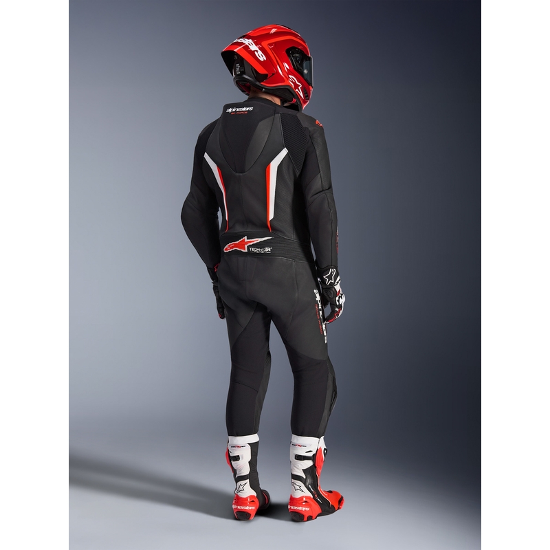Jednodielna kombinéza na motorku Alpinestars GP FORCE V2 čierno-bielo-fluo červená