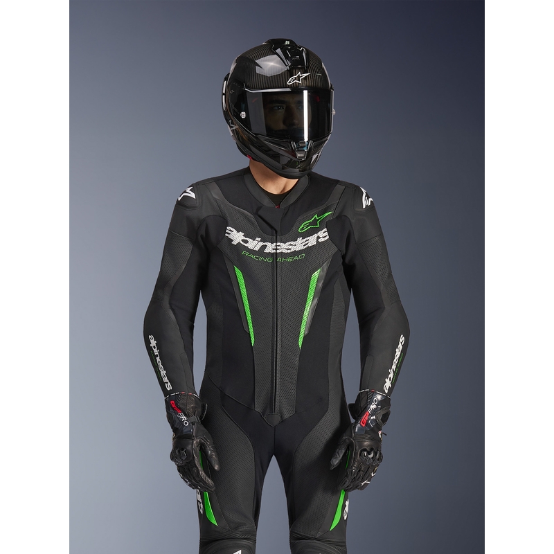 Jednodielna kombinéza na motorku Alpinestars GP FORCE V2 čierno-zelená