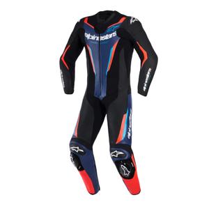 Jednodielna kombinéza na motorku Alpinestars GP FORCE V2 čierno-modro-fluo červená-