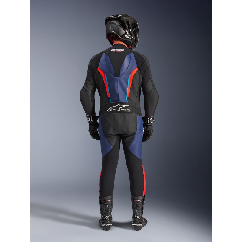 Jednodielna kombinéza na motorku Alpinestars GP FORCE V2 čierno-modro-fluo červená-