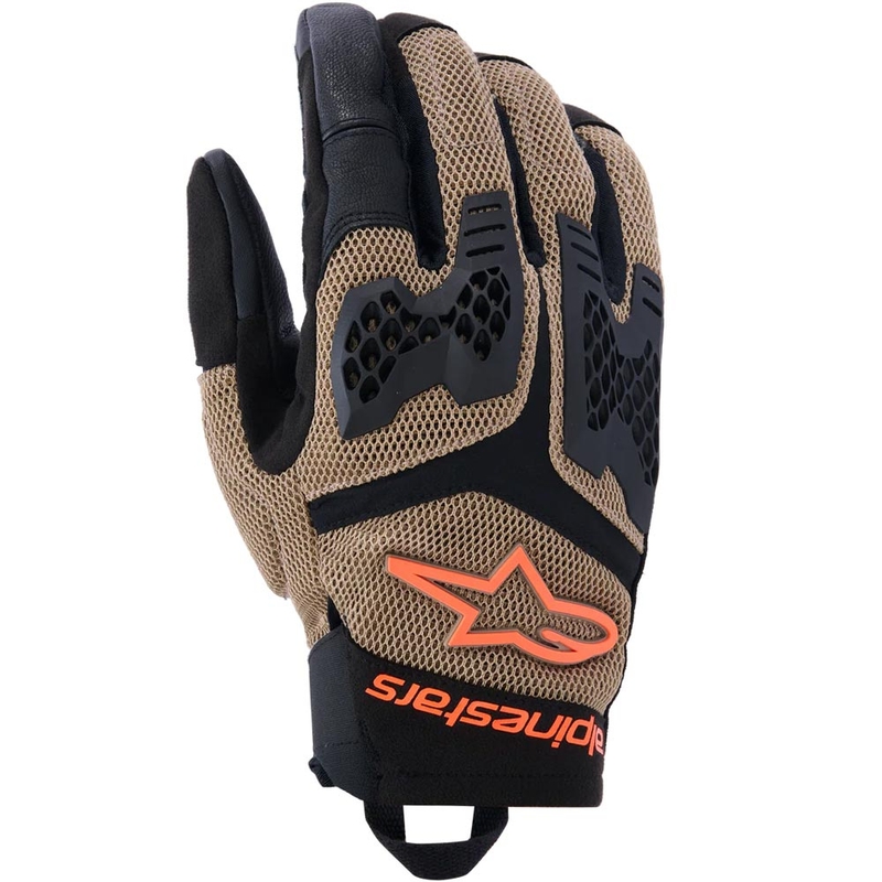 Rukavice na motorku Alpinestars Manti Air tmavá khaki-čierno-fluo oranžová