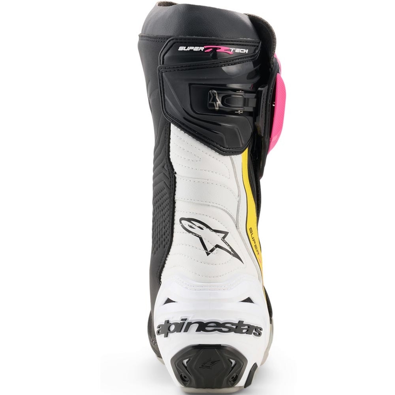 Topánky na motorku Alpinestars Supertech R čierno-bielo-ružovo-žlté