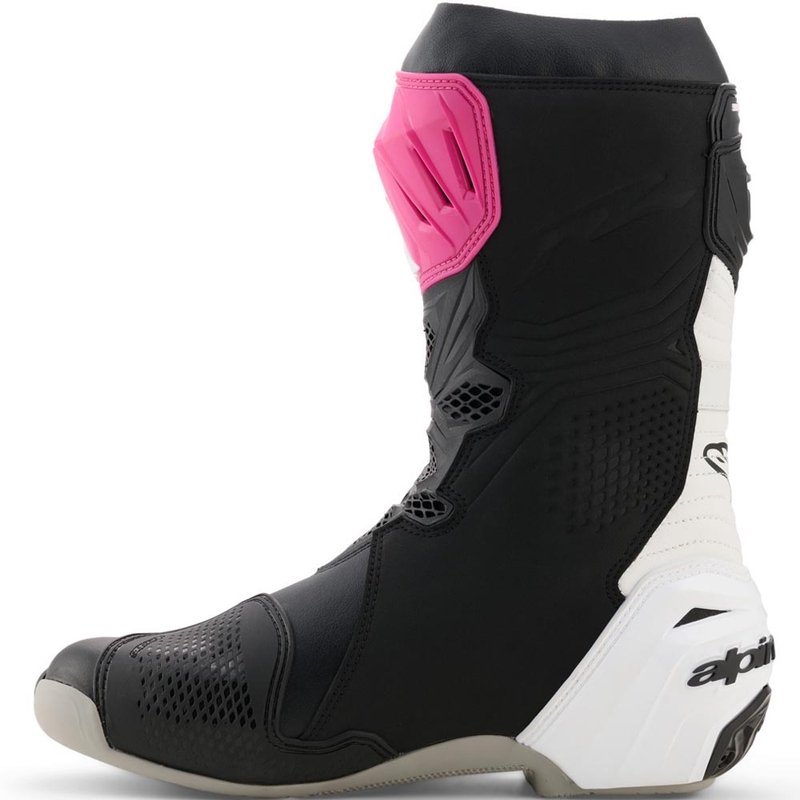 Topánky na motorku Alpinestars Supertech R čierno-bielo-ružovo-žlté