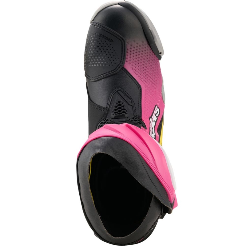 Topánky na motorku Alpinestars Supertech R čierno-bielo-ružovo-žlté