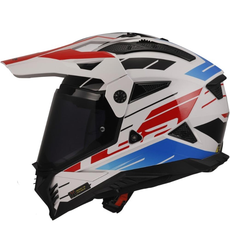 Enduro helma na motorku LS2 MX702 PIONEER II NAMIB bielo-modro-červená