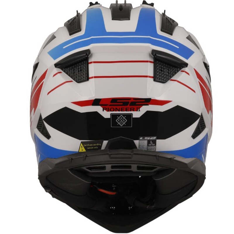 Enduro helma na motorku LS2 MX702 PIONEER II NAMIB bielo-modro-červená