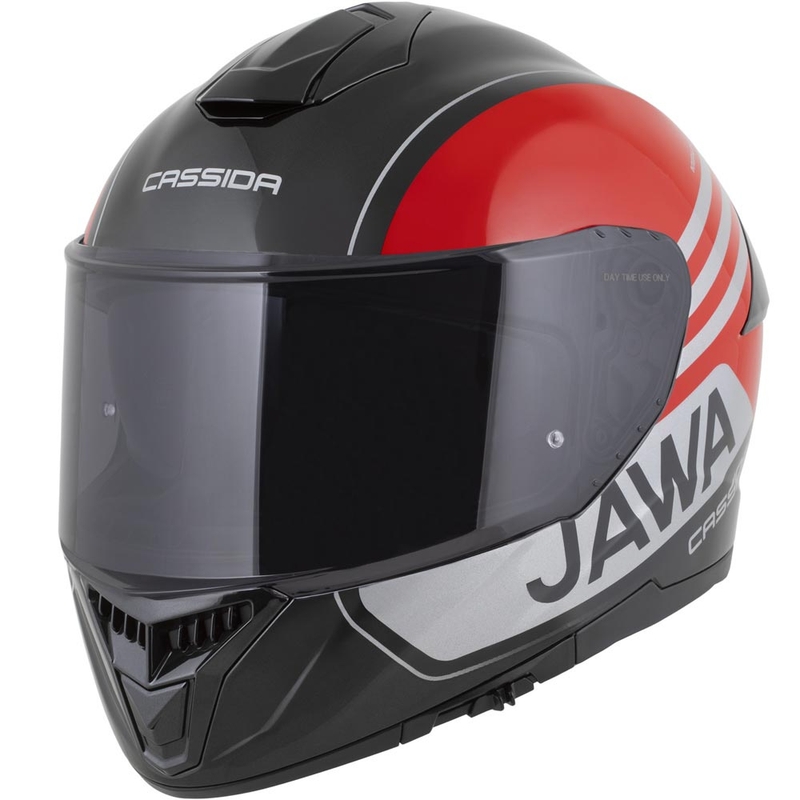 Integrálna helma na motorku Cassida Integral GT 2.1 Jawa Sport čierno-perleťovo červeno-strieborná
