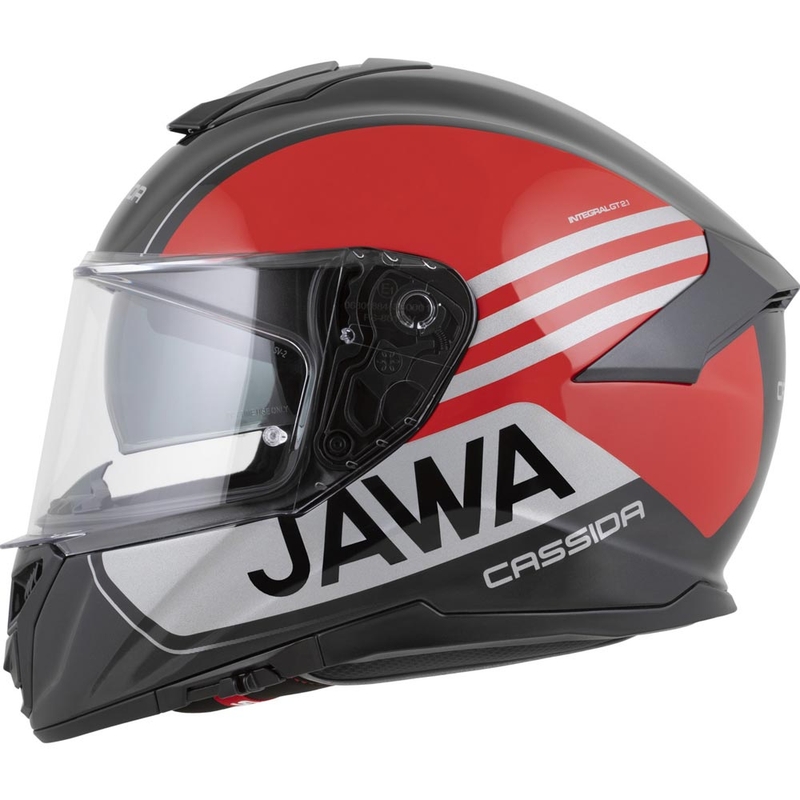Integrálna helma na motorku Cassida Integral GT 2.1 Jawa Sport čierno-perleťovo červeno-strieborná