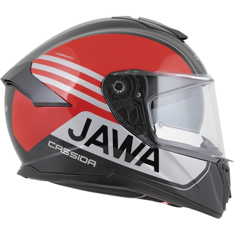 Integrálna helma na motorku Cassida Integral GT 2.1 Jawa Sport čierno-perleťovo červeno-strieborná