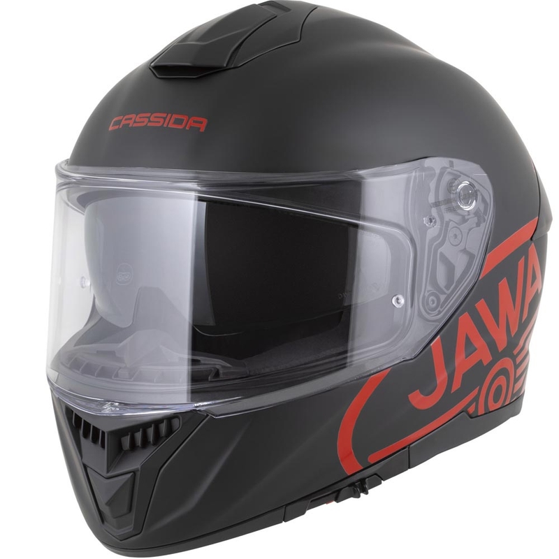 Integrálna helma na motorku Cassida Integral GT 2.1 Jawa Solid matná čierno-lesklá červená