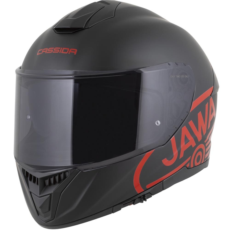 Integrálna helma na motorku Cassida Integral GT 2.1 Jawa Solid matná čierno-lesklá červená
