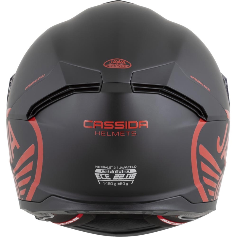 Integrálna helma na motorku Cassida Integral GT 2.1 Jawa Solid matná čierno-lesklá červená