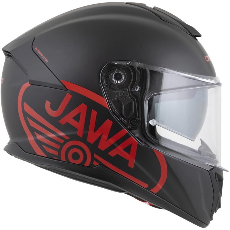 Integrálna helma na motorku Cassida Integral GT 2.1 Jawa Solid matná čierno-lesklá červená
