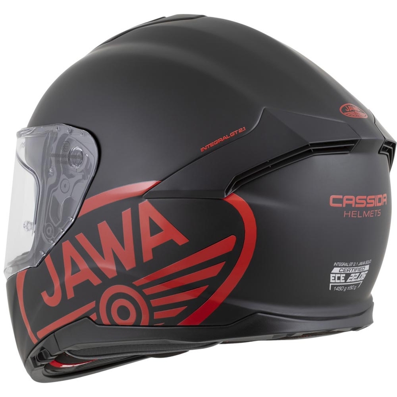 Integrálna helma na motorku Cassida Integral GT 2.1 Jawa Solid matná čierno-lesklá červená