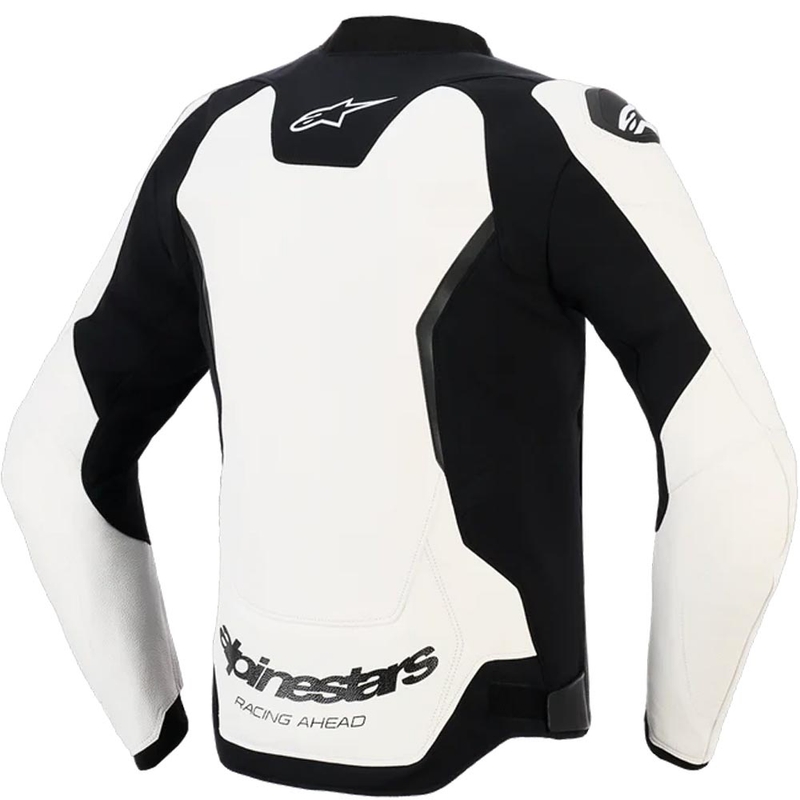 Kožená bunda na motorku Alpinestars GP Force V2 bielo-čierna