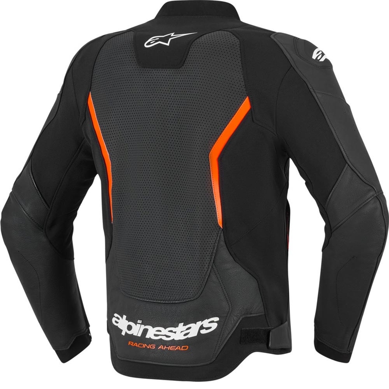 Kožená bunda na motorku Alpinestars GP Force V2 Airflow čierno-fluo červeno-biela