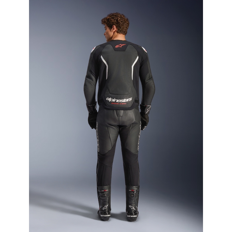 Kožená bunda na motorku Alpinestars GP Force V2 Airflow čierno-biela