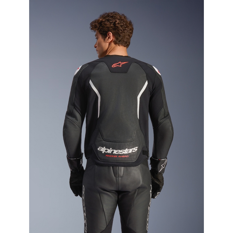 Kožená bunda na motorku Alpinestars GP Force V2 Airflow čierno-biela