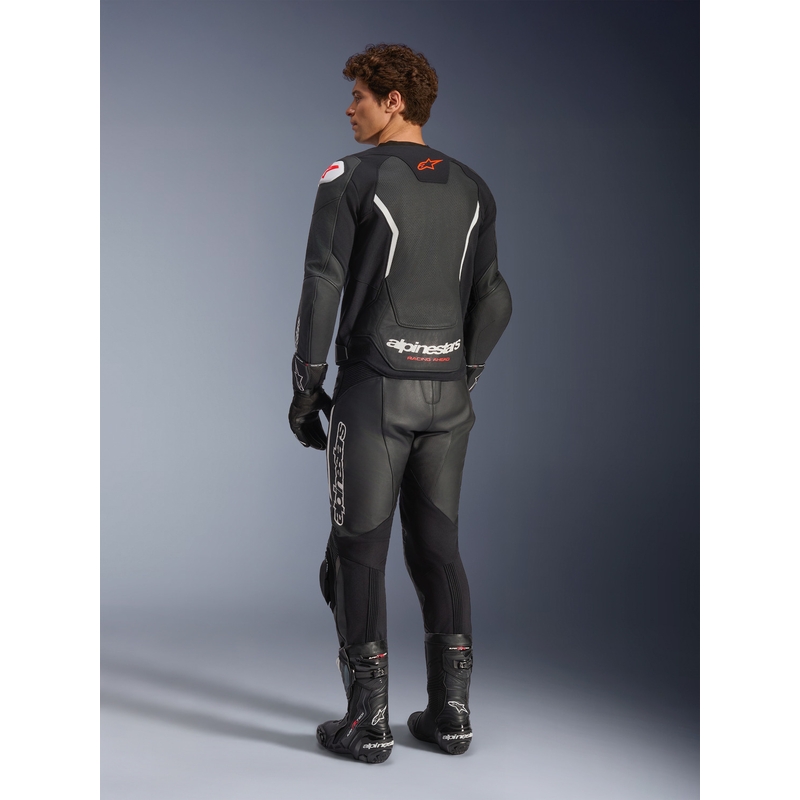 Kožená bunda na motorku Alpinestars GP Force V2 Airflow čierno-biela