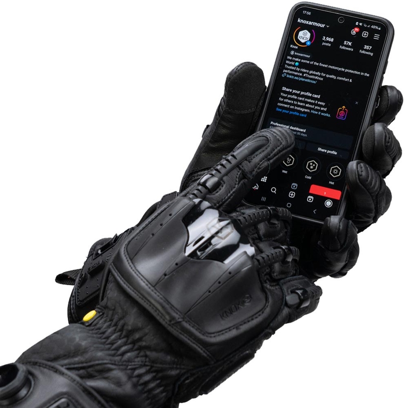 Rukavice na motorku Knox Handroid All Black Mk5 čierne