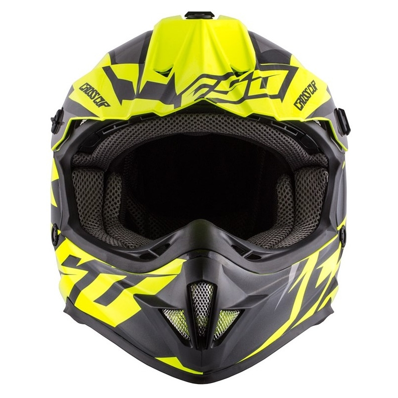 Detská motokrosová prilba Cassida Cross Cup Two čierno-šedo-fluorescenčno žltá