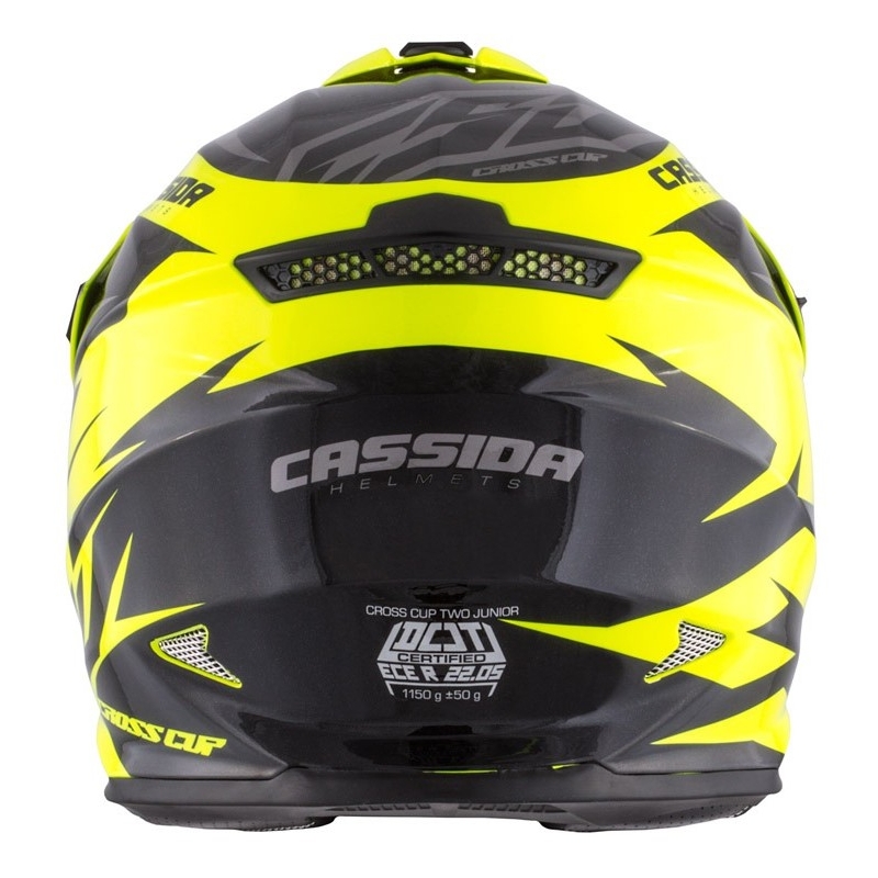 Detská motokrosová prilba Cassida Cross Cup Two čierno-šedo-fluorescenčno žltá