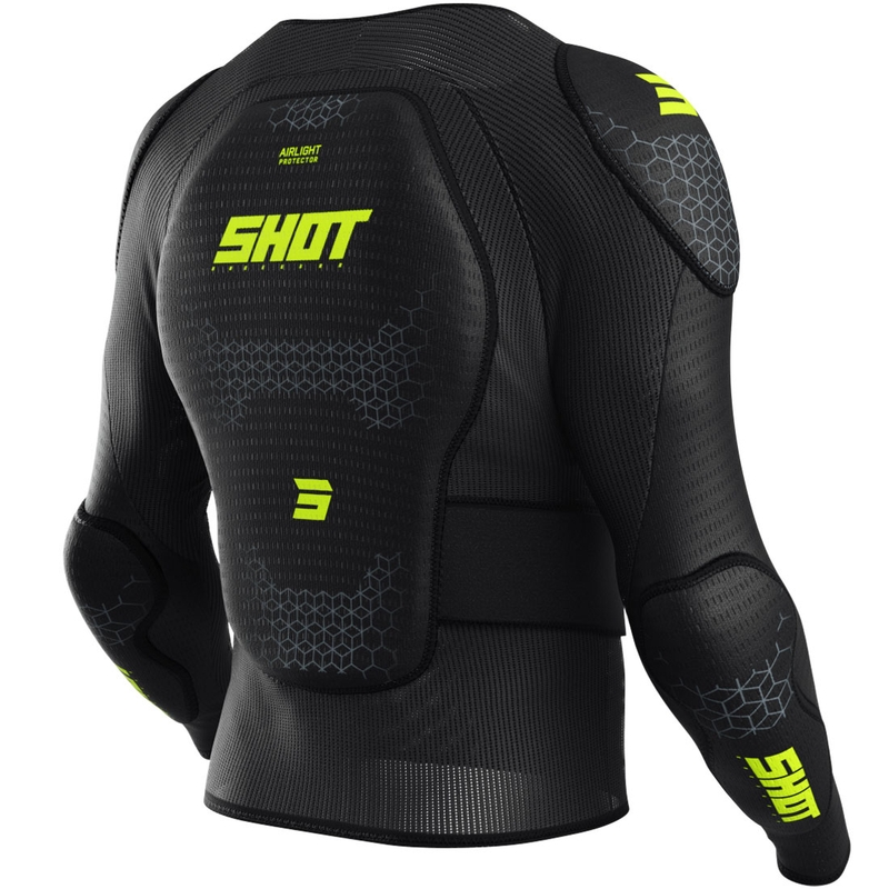 Detský chránič tela Shot Airlight čierno-fluo žltý