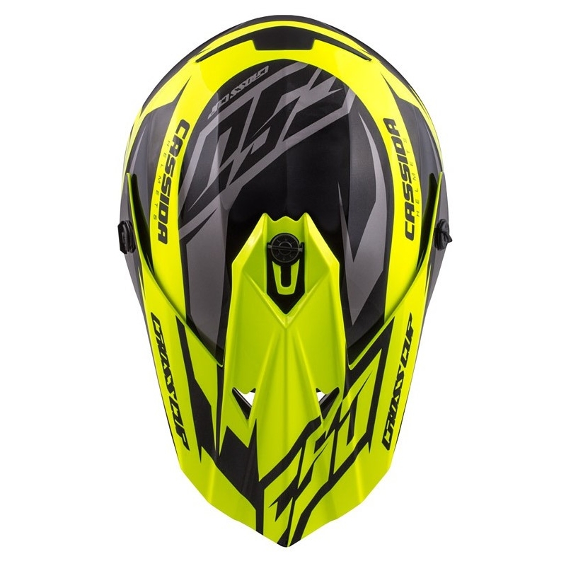 Detská motokrosová prilba Cassida Cross Cup Two čierno-šedo-fluorescenčno žltá