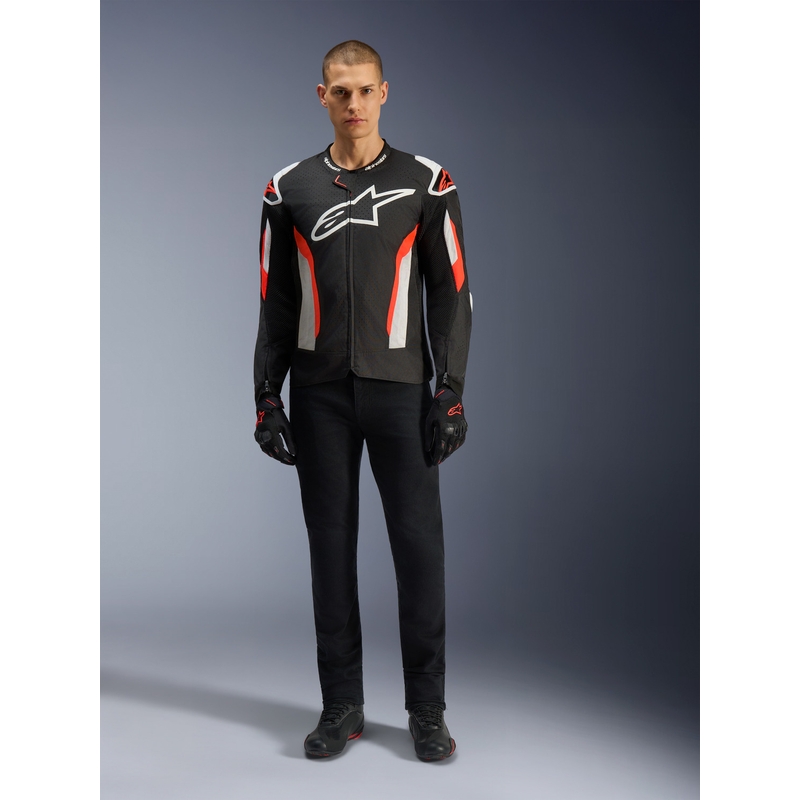 Bunda na motorku Alpinestars T-GP AIR čierno-fluo červená