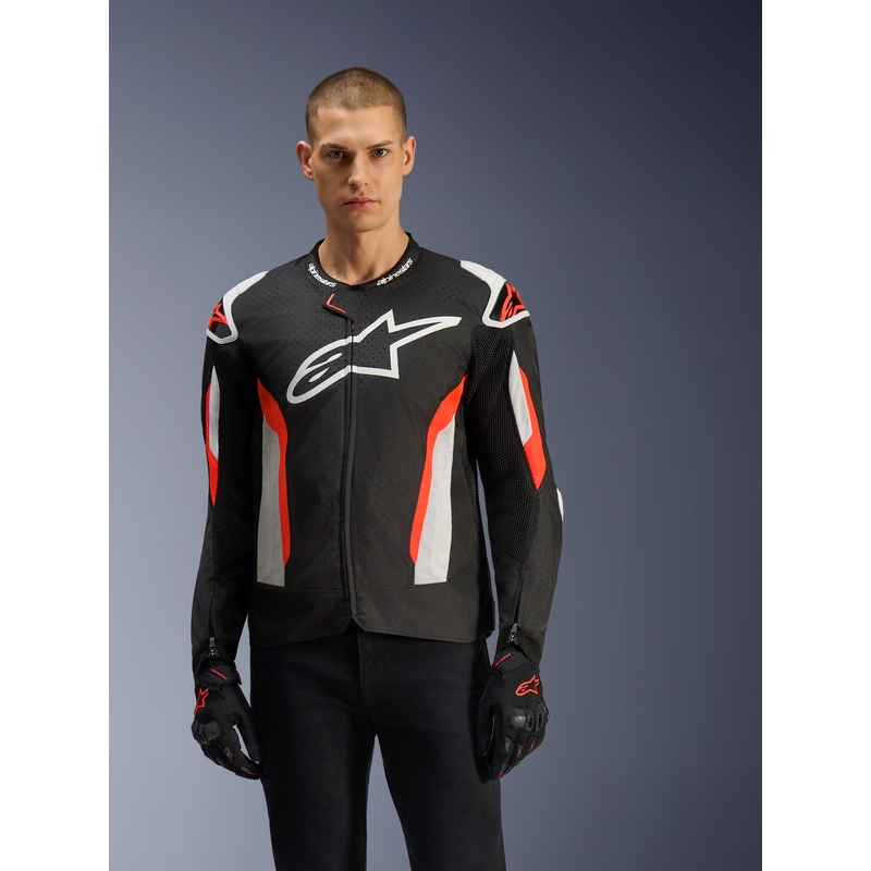 Bunda na motorku Alpinestars T-GP AIR čierno-fluo červená