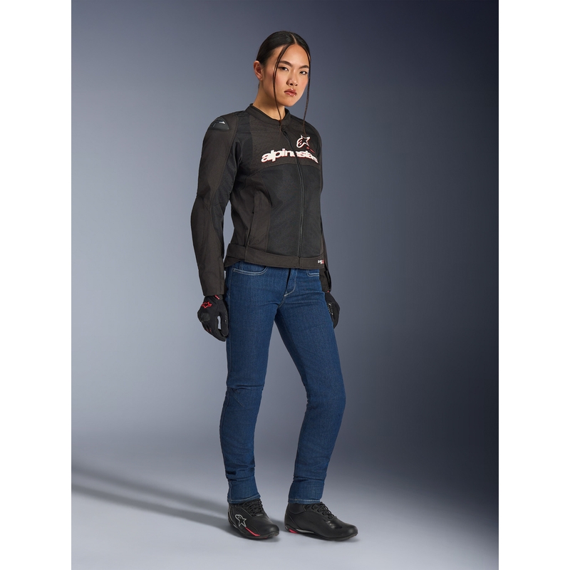 Dámska bunda na motorku Alpinestars Stella SMX Air čierno-bielo-fluo červená
