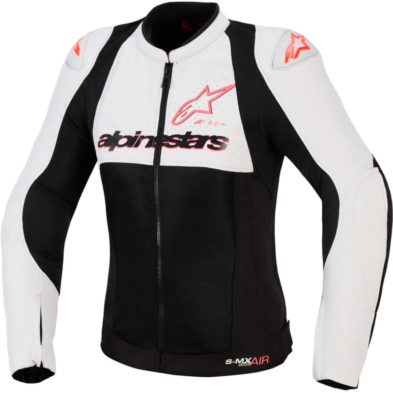 Dámska bunda na motorku Alpinestars Stella SMX Air svetlo šedo-čierno-ružová