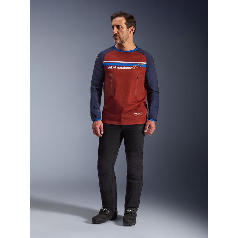 Motokrosový dres Alpinestars Maxdura Dual oranžovo-tmavo modrý