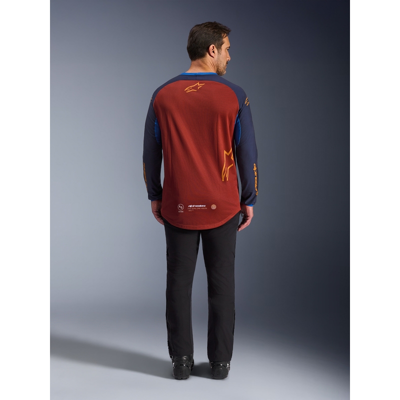 Motokrosový dres Alpinestars Maxdura Dual oranžovo-tmavo modrý