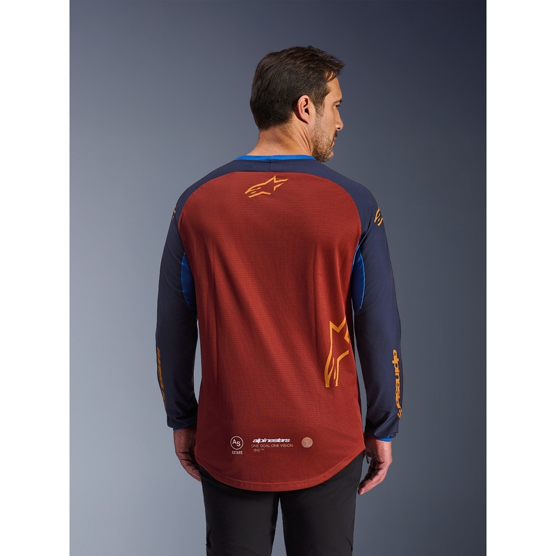 Motokrosový dres Alpinestars Maxdura Dual oranžovo-tmavo modrý