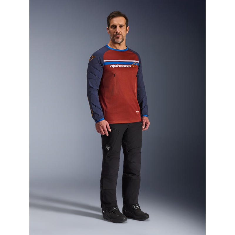Motokrosový dres Alpinestars Maxdura Dual oranžovo-tmavo modrý