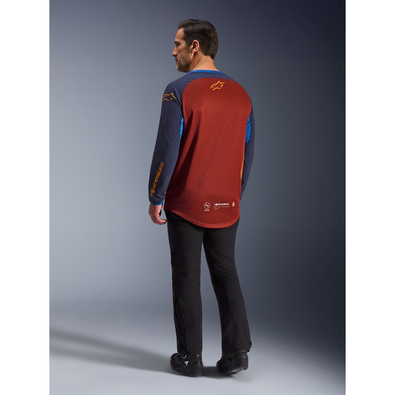 Motokrosový dres Alpinestars Maxdura Dual oranžovo-tmavo modrý