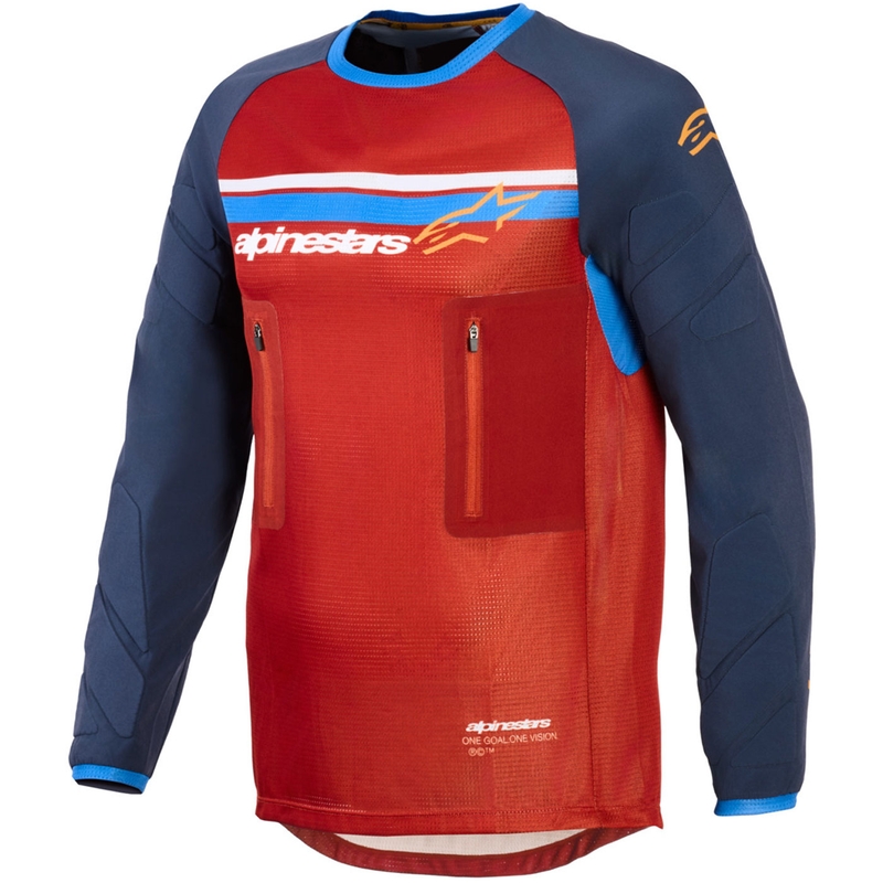 Motokrosový dres Alpinestars Maxdura Dual oranžovo-tmavo modrý