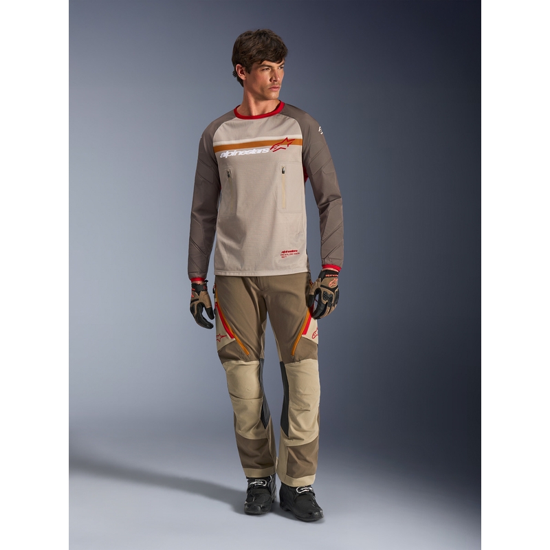 Motokrosový dres Alpinestars Maxdura Dual hnedo-oranžový