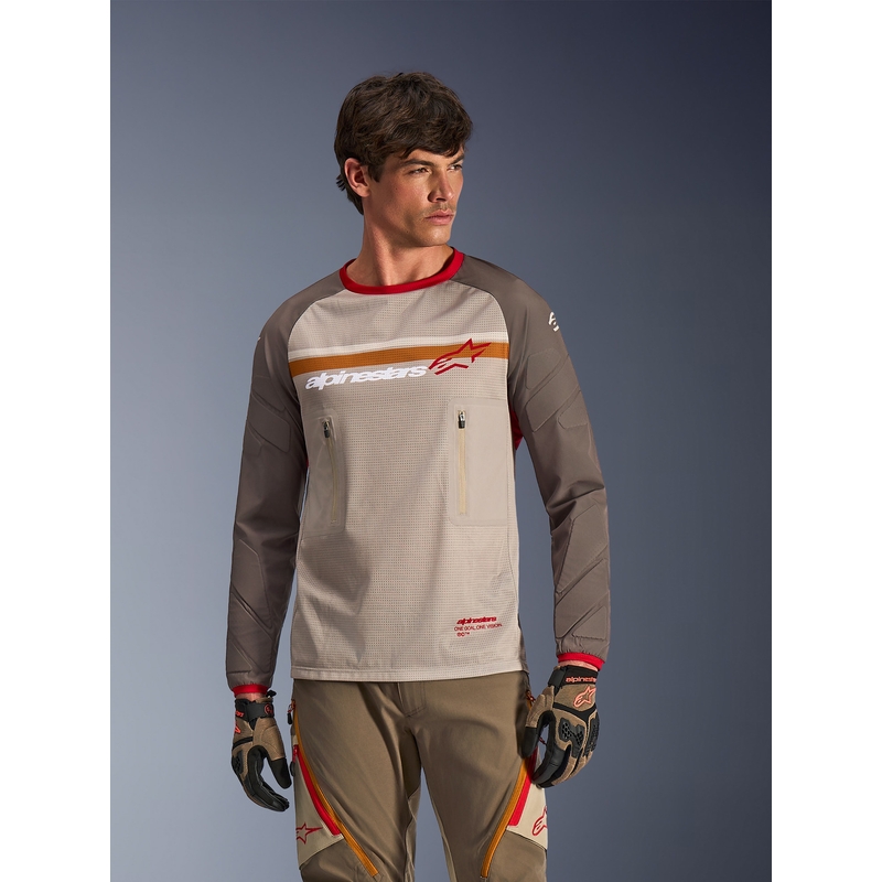 Motokrosový dres Alpinestars Maxdura Dual hnedo-oranžový