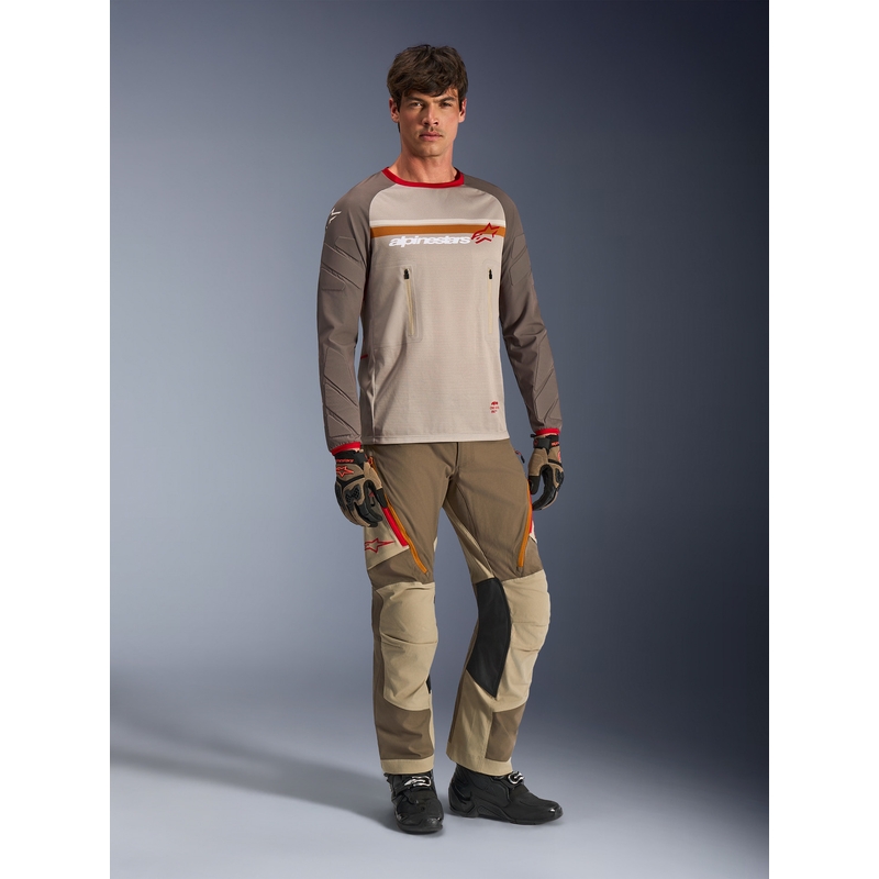 Motokrosový dres Alpinestars Maxdura Dual hnedo-oranžový
