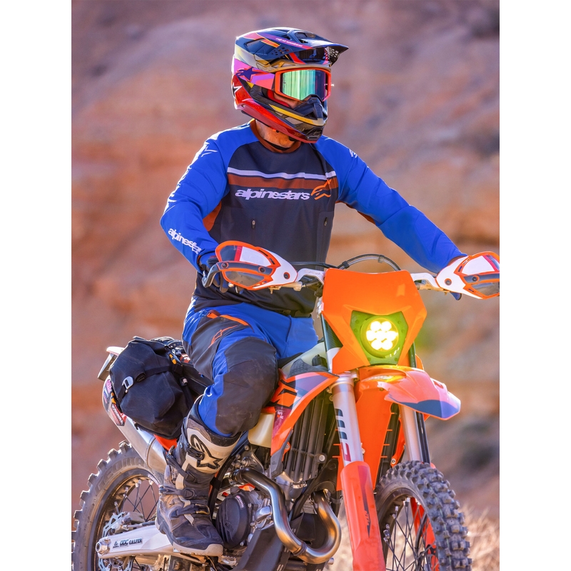 Motokrosový dres Alpinestars Maxdura Dual tmavo sivo-modro-oranžový