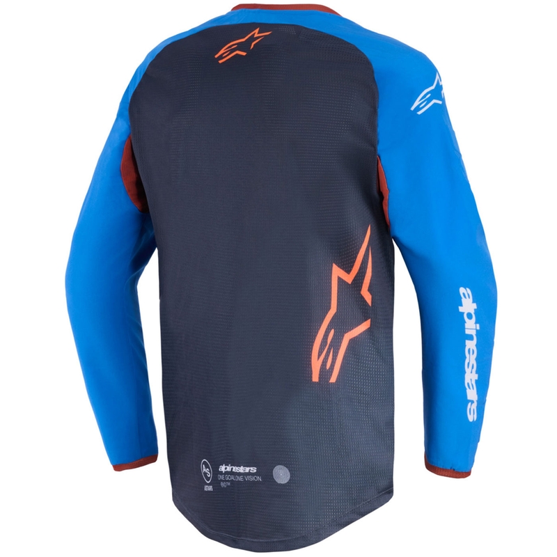 Motokrosový dres Alpinestars Maxdura Dual tmavo sivo-modro-oranžový