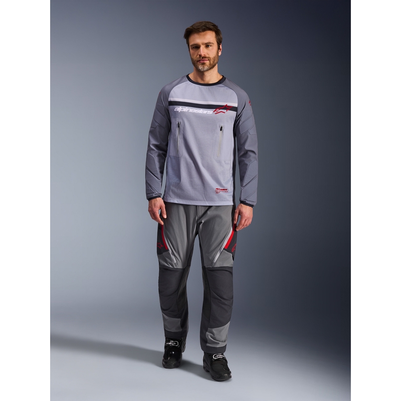 Motokrosový dres Alpinestars Maxdura Dual svetlo šedo-tmavo šedo-oranžový