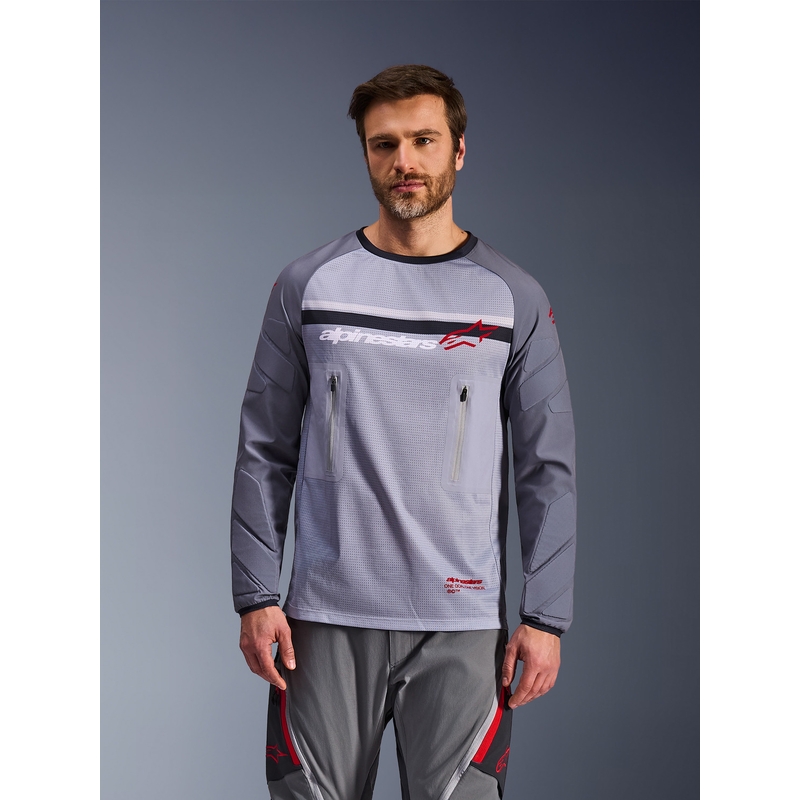 Motokrosový dres Alpinestars Maxdura Dual svetlo šedo-tmavo šedo-oranžový