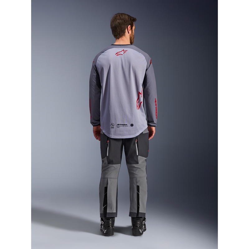 Motokrosový dres Alpinestars Maxdura Dual svetlo šedo-tmavo šedo-oranžový