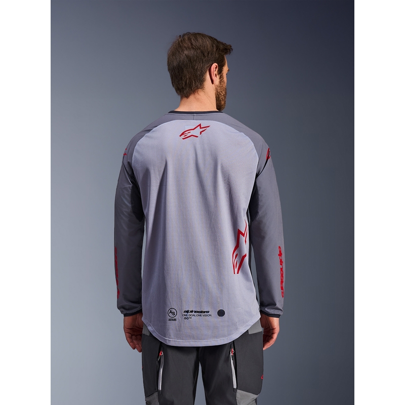 Motokrosový dres Alpinestars Maxdura Dual svetlo šedo-tmavo šedo-oranžový